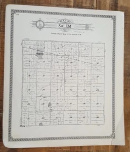 Antique MAP SALEM OR ANTELOPE TOWNSHIP/Atlas of Franklin Co. NE/Ogle & Co. 1923 - Picture 1 of 9