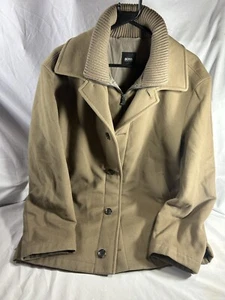Hugo Boss Cashmere Wool Conex Overcoat Mens Size 50. Camel. Full Zip. Button. - Picture 1 of 15