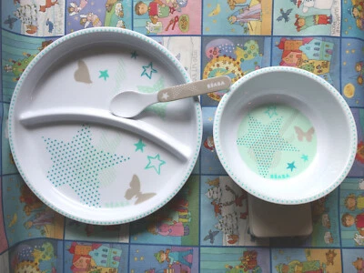 Béaba Baby Set Esslern-Geschirr aus Kunststoff rutschfest wie NEU - Bild 1 von 4