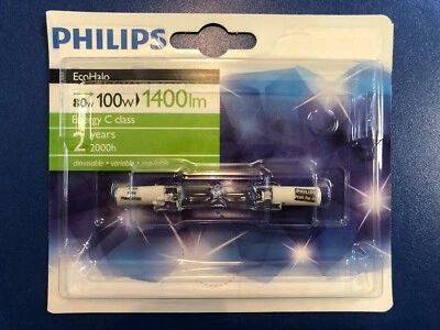 Philips Halogen Rod R7s 230V 80W=100W Clear Light Bulb 78mm Dimmable !!! - Image 1 of 3