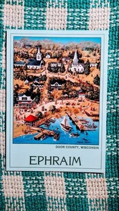 VINTAGE POST CARD EPHRAIM DOOR COUNTY,WISCONSIN OUR VILLAGE EPHRAIM WISCONSIN - Picture 1 of 11