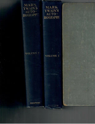 MARK TWAIN'S AUTOBIOGRAPHY 2 Volumes- Albert Paine Harper & Brothers 1924 HB Foto 1 de 3