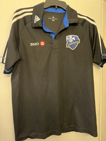 Adidas VTG MLS Montreal Impact BMO Polo Adult Mens Size Medium Black Cover