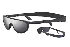 JIMMY CHOO HUGO/S 003 T4 Sunglasses Matte Black Frame Silver Mirror Lenses 99mm - Picture 1 of 4