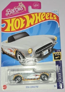 2024 Hot Wheels 1956 Corvette Gray Barbie the Movie #29 HW Screen Time 3/10 New - Picture 1 of 1