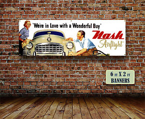 1949 Nash Airflight Dealer Garage Banner Hot Rod Rambler AMC Coupe Sedan