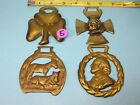 5. Vintage LOT of 4 Solid Brass HORSE HARNESS / BRIDAL MEDALLIONS