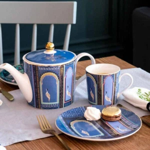 Sara Miller India Collection Porcelain Teapot, Plates, Mugs or 3 Tier Cake Stand - Picture 1 of 9