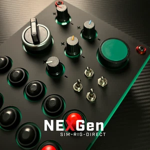 Sim Racing Button Box PC Compatible - 23 Button 33 Function Green Trim - Picture 1 of 5