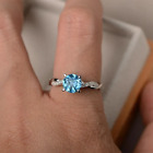 Platinum Aquamarine Ring 1.15 Carat Certified Lab Created Diamond Size 8 9 10