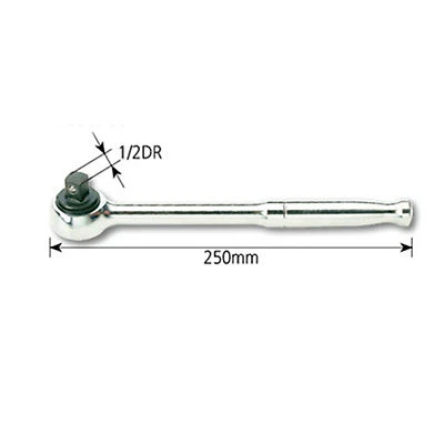 10 inch (250mm) 1/2DR Round Head Ratchet Handle Tool 104-0801 - Image 1 of 3