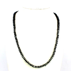 Collana Onice Nera Naturale Gemma Argento Sterling 925 Fatta a Mano Perline Gioielli - Foto 1 di 2