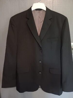 J. Ferrar Blazer Sport Jacket Men's Size 44 LG Black Wool (Co) - Image 1 of 4