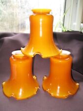 3 ESTATE DROP SCONCE LIGHT SHADES CHOCOLATE AMBER CASED TO MILK GLASS