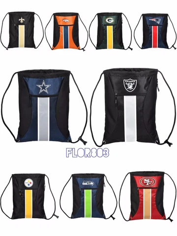 NFL Team Big Stripe Drawstring Backpack -Pick Your Team! Cover