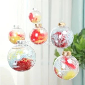 5pcs Clear Baubles Ball Fillable Hanging Ornaments Wedding Xmas Decor 6/8/10cm - Picture 1 of 12