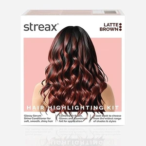 Streax Hair Colour Highlight Kit | Brown Hair Colour, Latte Brown - Pack of 1 - Picture 1 of 6