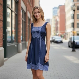 🌻Johnny Was Dark Indigo Periwinkle Bohemian Embroidered Knielanges Dress S - Bild 1 von 10