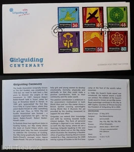 Estampillas de Guernsey: "Girlguiding Centenary" portada del primer día 2010 - Imagen 1 de 3