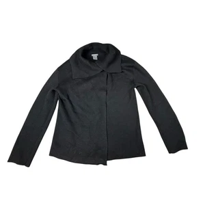 Ann Taylor Factory Simply Elegant Black Open Front Cozy Cardigan Sweater Medium - Picture 1 of 5