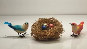 Mini pájaros artificiales con nido, para decoración de hogar/jardín - Imagen 1 de 7
