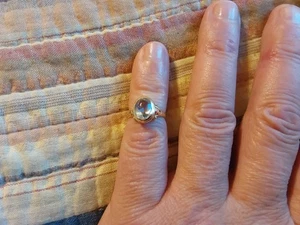 Vintage Antique Aquamarine Ring 14k Yellow Gold Ring Sz. 4 - Picture 1 of 8