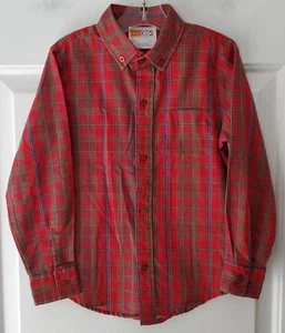 McDonalds McKids Boys Youth VTG 90s Sears Plaid Long Sleeve Shirt - Size 7 - EUC - Picture 1 of 7