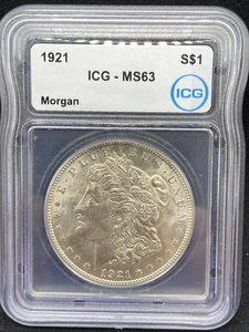 1921 P Morgan dollaro d'argento ICG MS63 $1 - Foto 1 di 2