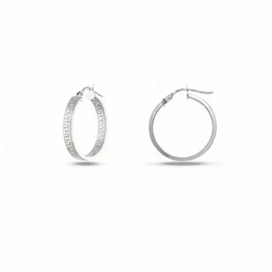 White Gold Earrings 18 Carat Circle Ladies Womens - Picture 1 of 1