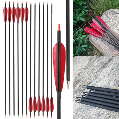 33'' Carbon Arrows ID6.2mm Natural Feathers Archery Compound Recuver Bow Target  - Image 1 of 4