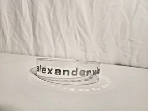 Cerchietto Alexander Wang Argento Logo Acetato Trasparente - Capelli Donna Designer - Foto 1 di 2