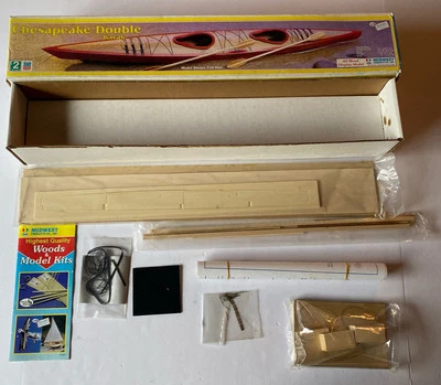 CHESAPEAKE DOUBLE KAYAK All Wood Display Micro Cut Model Kit # 994 Skill Level 2 - Image 1 of 4
