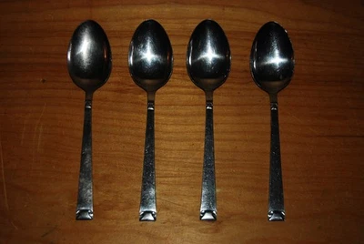 4 Hull Dorzel NYSTAD Satin Stainless Steel 7-1/8" Oval Soup / Place Spoons - Image 1 of 4