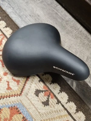 Sillín de asiento de bicicleta Schwinn Cionlli acolchado resortes cómodos 10" de ancho negro Foto 1 de 4