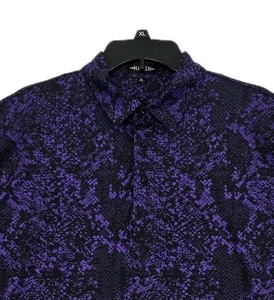 HAVEN Shirt Mens XL Purple Black Performance Golf Stretch Allover Print Tee - Picture 1 of 13