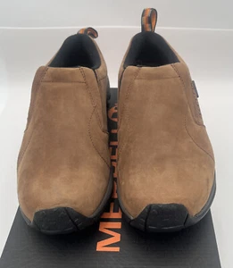 NEW MERRELL MEN JUNGLE MOC "NUBUCK" WATERPROOF SLIPON LEATHER SHOE SZ 7.5 Wide - Picture 1 of 6