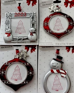 2023 CHRISTMAS TREE ORNAMENT PHOTO PICTUREs. Beautiful 4- New included - Picture 1 of 7