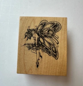 PSX Designs Garden Butterfly Fairy Rubber Stamp E-742 1985 - Imagen 1 de 5