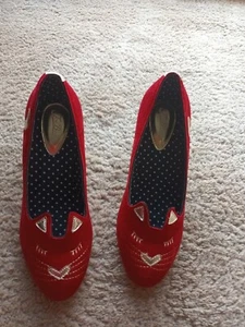 Fabulous and Fun Joe Browns Couture Red Cat Shoes 5 Wide Purrfect (14) NEW Whbox - Imagen 1 de 15