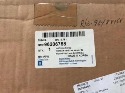 NEW GENUINE GM #96206768 WINDOW MOTOR FOR 99-01 DAEWOO LEGANZA  - Image 1 of 4