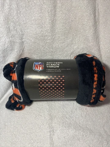 Cincinnati Bengals 50x60 Pattern Fleece Throw Soft Blanket NFL logobrands NEW Cover