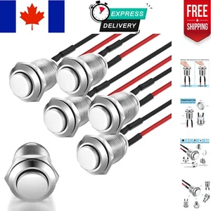 IP65 Rated Push Button Switch - 5 Pcs 12mm Stainless Steel Momentary Type - Bild 1 von 12