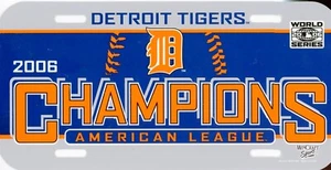 WINCRAFT 2006 DETOIT TIGERS AMERICAN LEAGUE CHAMPIONS PLASTIC LICENSE PLATE - Picture 1 of 2