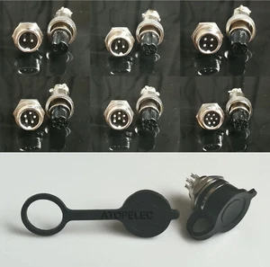 GX12 12mm Aviation Plug Metal Panel Female+Male Connector+Rubber Waterproof - Picture 1 of 3