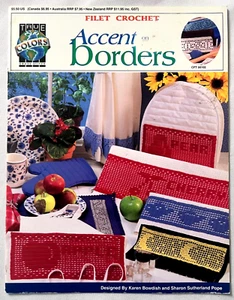 True Colors Filet Crochet Pattern Book Accent Borders Edging Trim Floral Curtain - Picture 1 of 2