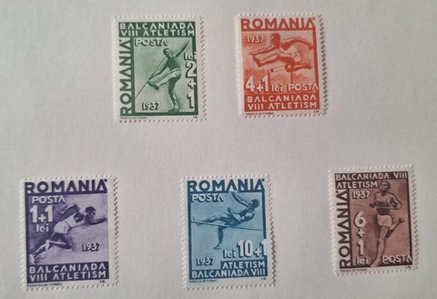 1937 - Romania - 8th Balkan Games MNH Set Cover