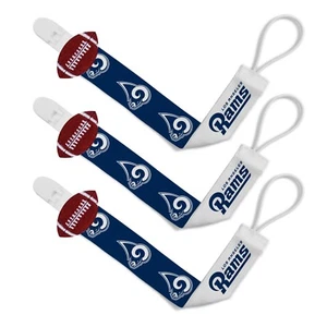 Los Angeles Rams 3 pz set clip ciuccio Paci premium neonato unisex nuovo con etichette nfl - Foto 1 di 1