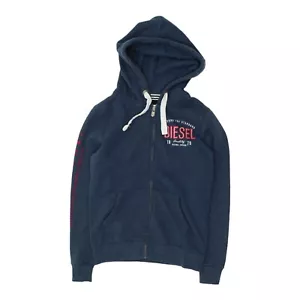 Sudadera con capucha Diesel Chest Logo para mujer azul marino cremallera completa | Ropa de calle de diseñador de colección - Imagen 1 de 3