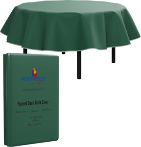 Dark Green Vinyl Tablecloths - 70 In. round - Pack of 1 round Tablecloth - Dark  - Picture 1 of 12