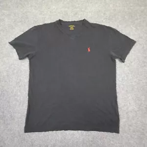 Ralph Lauren Shirt Mens SMALL Black Short Sleeve V Neck T Shirt Casual SIze S - Picture 1 of 8